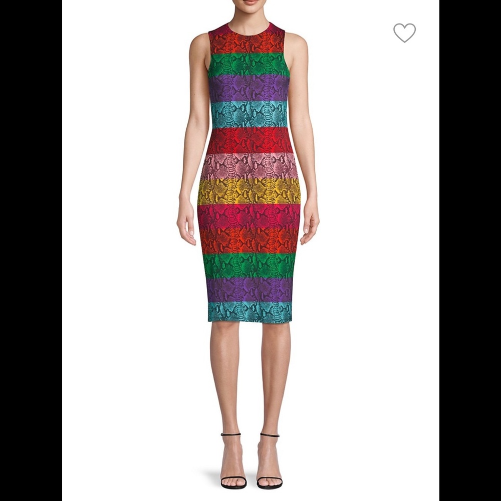 Alice and Olivia rainbow snakeskin print dress 🌈